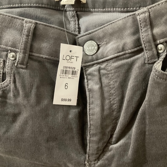 womens loft curvy skinny grey cords sz 6, nwt - Picture 3 of 3